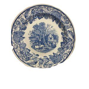 Vintage Spode room blue room collection Rural scenes 10" decor collectible blue
